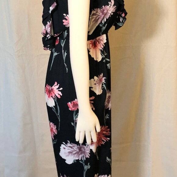 Band of Gypsies Black Floral Palazzo Romper / Jumpsuit S - Picture 8 of 13